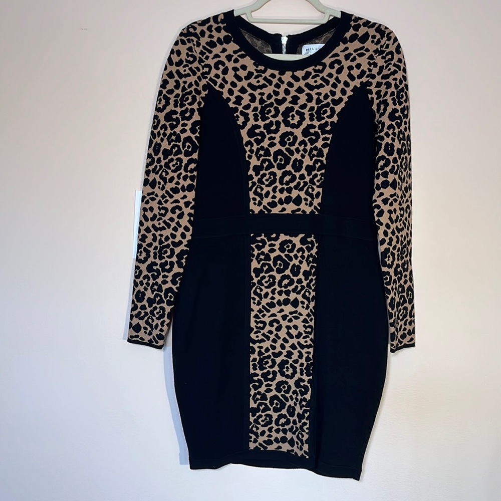 Milly Knit Leopard Bodycon Dress